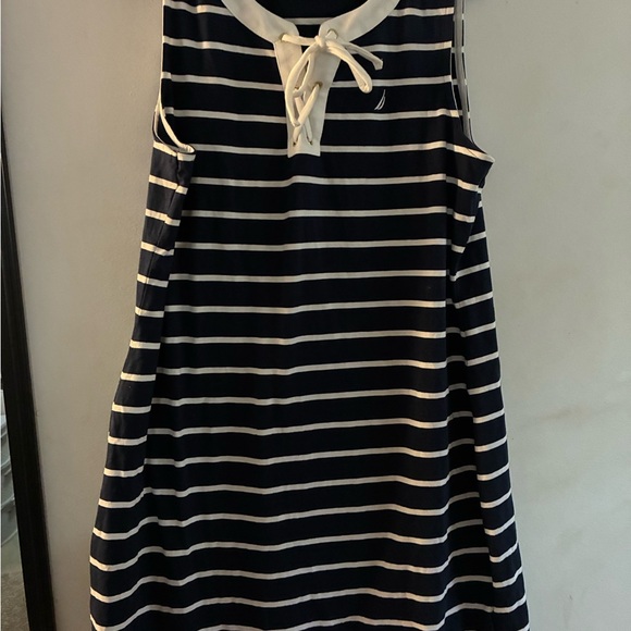 Nautica Other - Nautica size large Navy and White Striped women’s Dress large